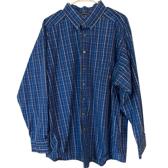 🌹 NWOT:ARIAT Pro Series Blue Casual Button Down Shirt with Plaid Design - Picture 1 of 6